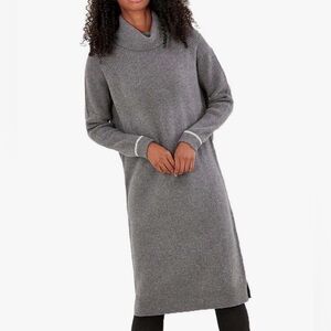 JOULLES HALLIE Turtleneck 💯 Wool & Cashmere Knitted Dress - Marled Gray - 14